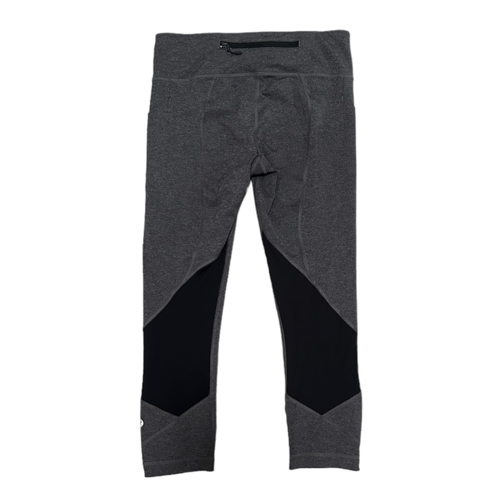 Lululemon Pace Rival Crop 19" Mid Rise Leggings Heathered Black Slate Sz 6 - Picture 9 of 12